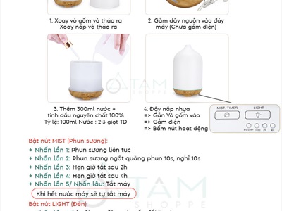 Máy khuếch tán tinh dầu gốm sần dáng bom đen trắng [Kèm Adaptor -Tặng tinh dầu] MKTTD-30